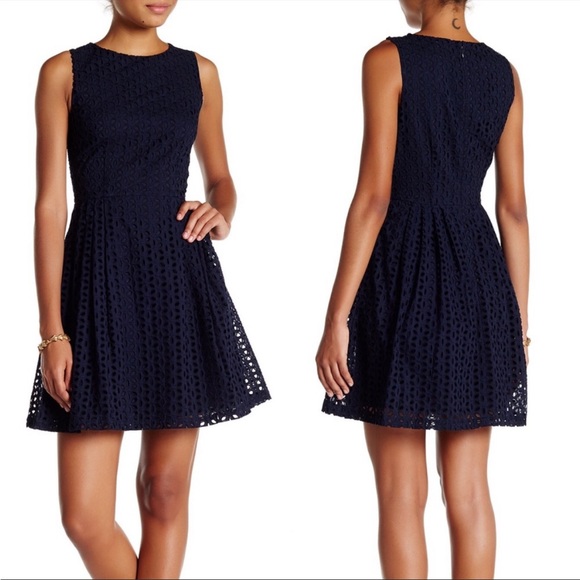 CeCe Cynthia Steffe Claiborne Eyelet A Line Dress - Picture 2 of 9